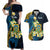 Personalised Tuvalu Beautiful Plumeria Flower Couples Matching Off Shoulder Maxi Dress and Hawaiian Shirt