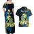 Personalised Tuvalu Beautiful Plumeria Flower Couples Matching Off Shoulder Maxi Dress and Hawaiian Shirt