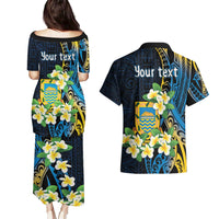 Personalised Tuvalu Beautiful Plumeria Flower Couples Matching Puletasi and Hawaiian Shirt LT9 - Polynesian Pride