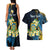 Personalised Tuvalu Beautiful Plumeria Flower Couples Matching Tank Maxi Dress and Hawaiian Shirt