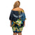 Personalised Tuvalu Beautiful Plumeria Flower Family Matching Off Shoulder Short Dress and Hawaiian Shirt