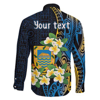 Personalised Tuvalu Beautiful Plumeria Flower Family Matching Short Sleeve Bodycon Dress and Hawaiian Shirt LT9 - Polynesian Pride