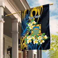 Personalised Tuvalu Beautiful Plumeria Flower Garden Flag LT9 House Flag Black - Polynesian Pride
