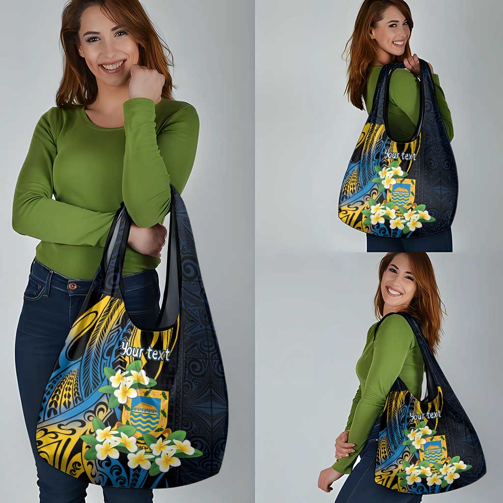 Personalised Tuvalu Beautiful Plumeria Flower Grocery Bag LT9 - Polynesian Pride