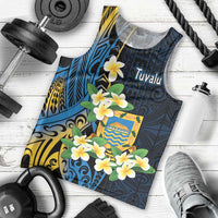 Personalised Tuvalu Beautiful Plumeria Flower Men Tank Top LT9 - Polynesian Pride