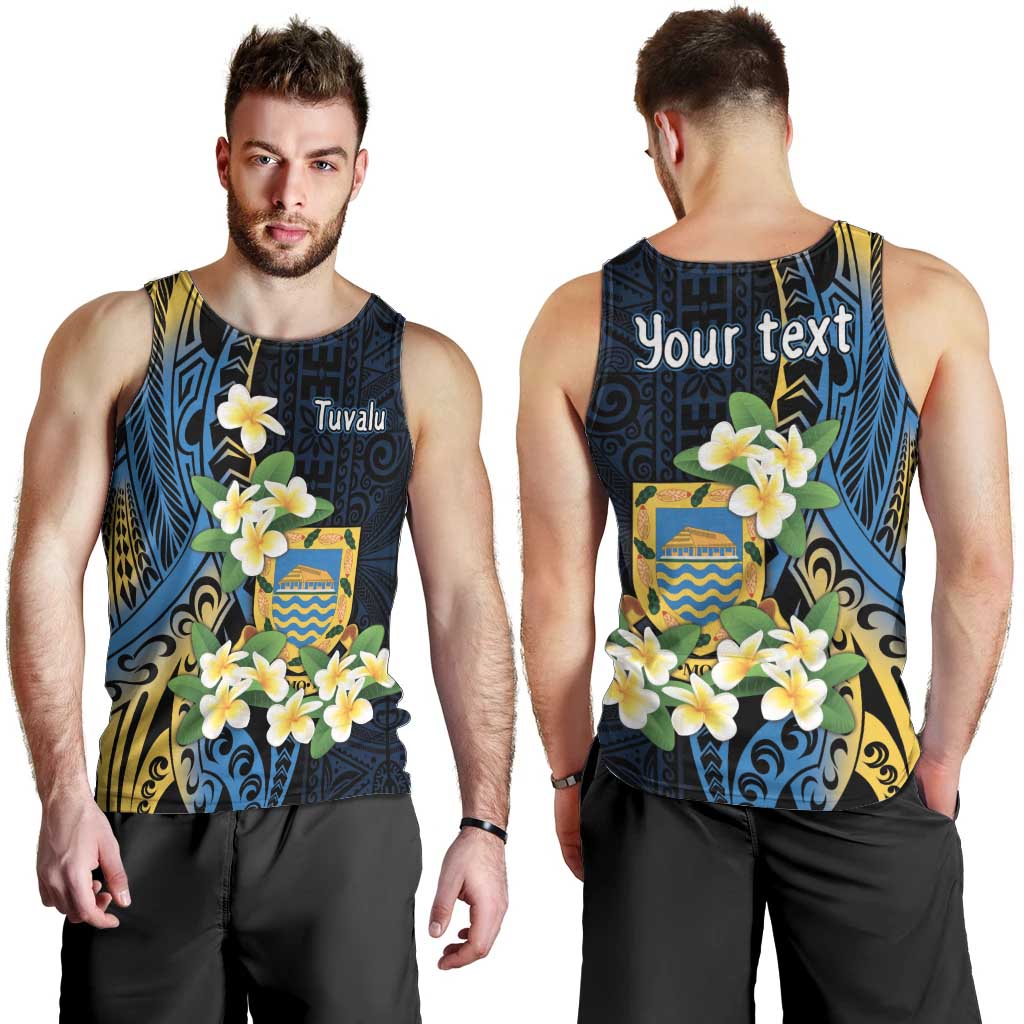 Personalised Tuvalu Beautiful Plumeria Flower Men Tank Top LT9 - Polynesian Pride