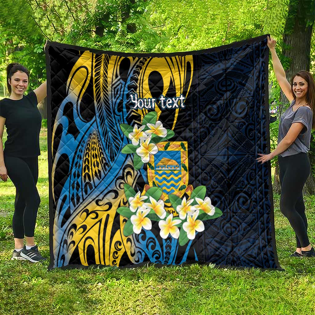 Personalised Tuvalu Beautiful Plumeria Flower Quilt