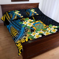 Personalised Tuvalu Beautiful Plumeria Flower Quilt Bed Set LT9 - Polynesian Pride