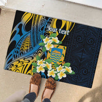 Personalised Tuvalu Beautiful Plumeria Flower Rubber Doormat LT9 - Polynesian Pride