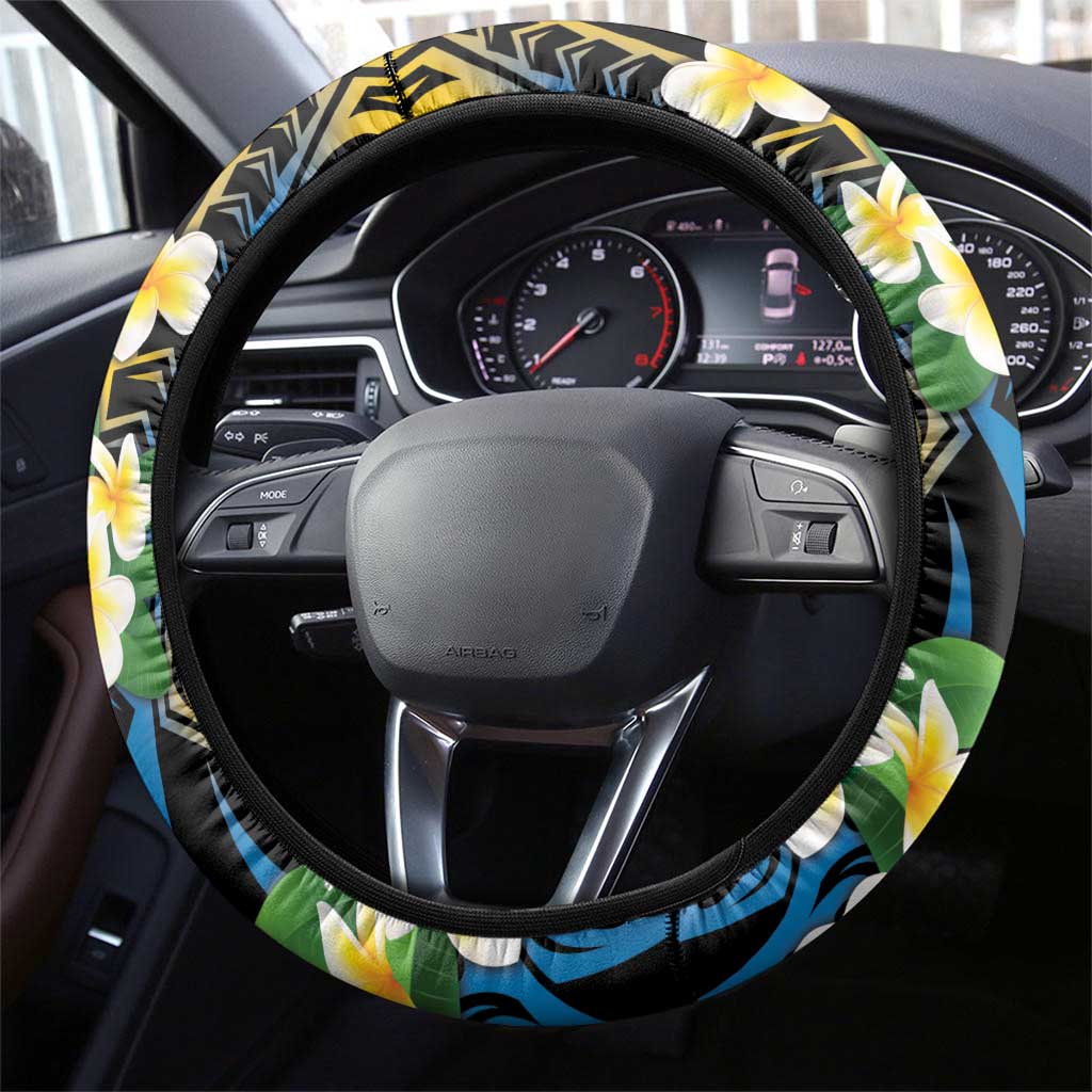 Tuvalu Beautiful Plumeria Flower Steering Wheel Cover LT9 - Polynesian Pride