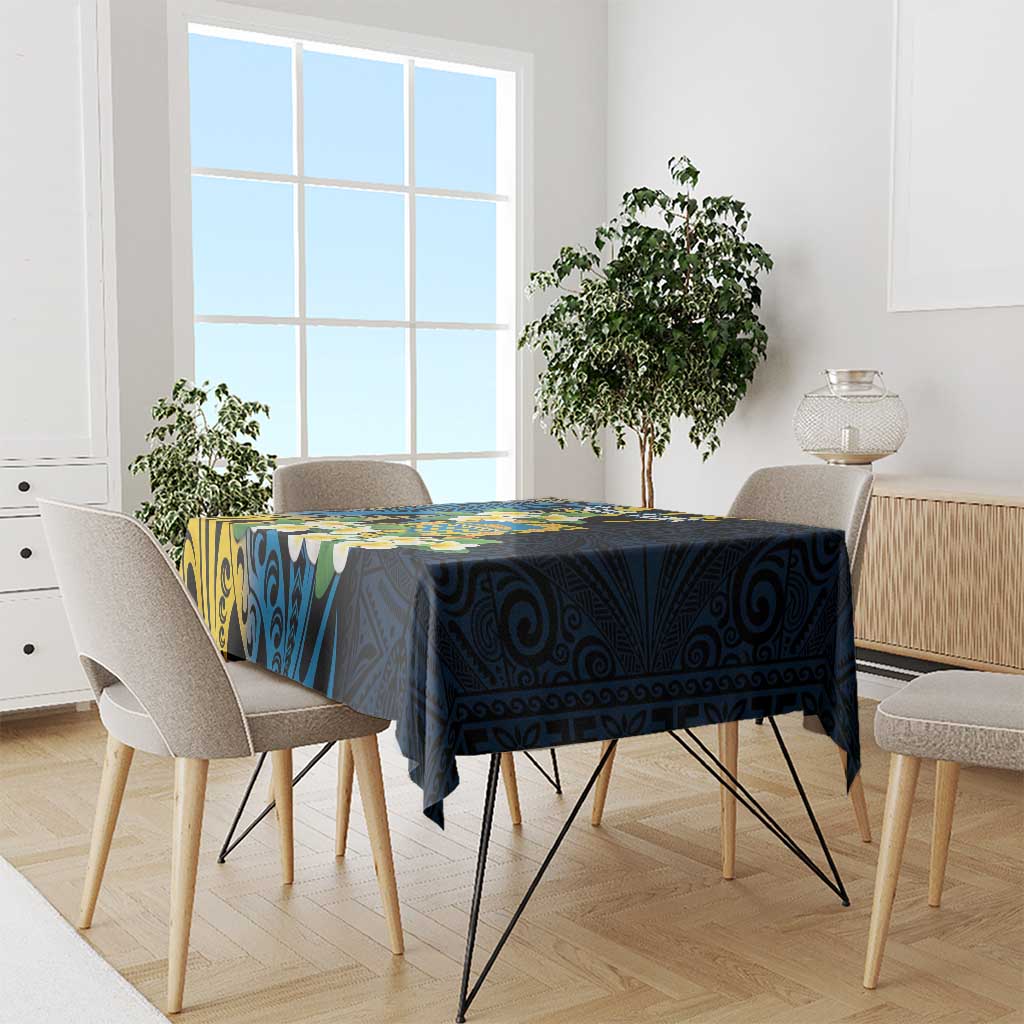Personalised Tuvalu Beautiful Plumeria Flower Tablecloth LT9 - Polynesian Pride