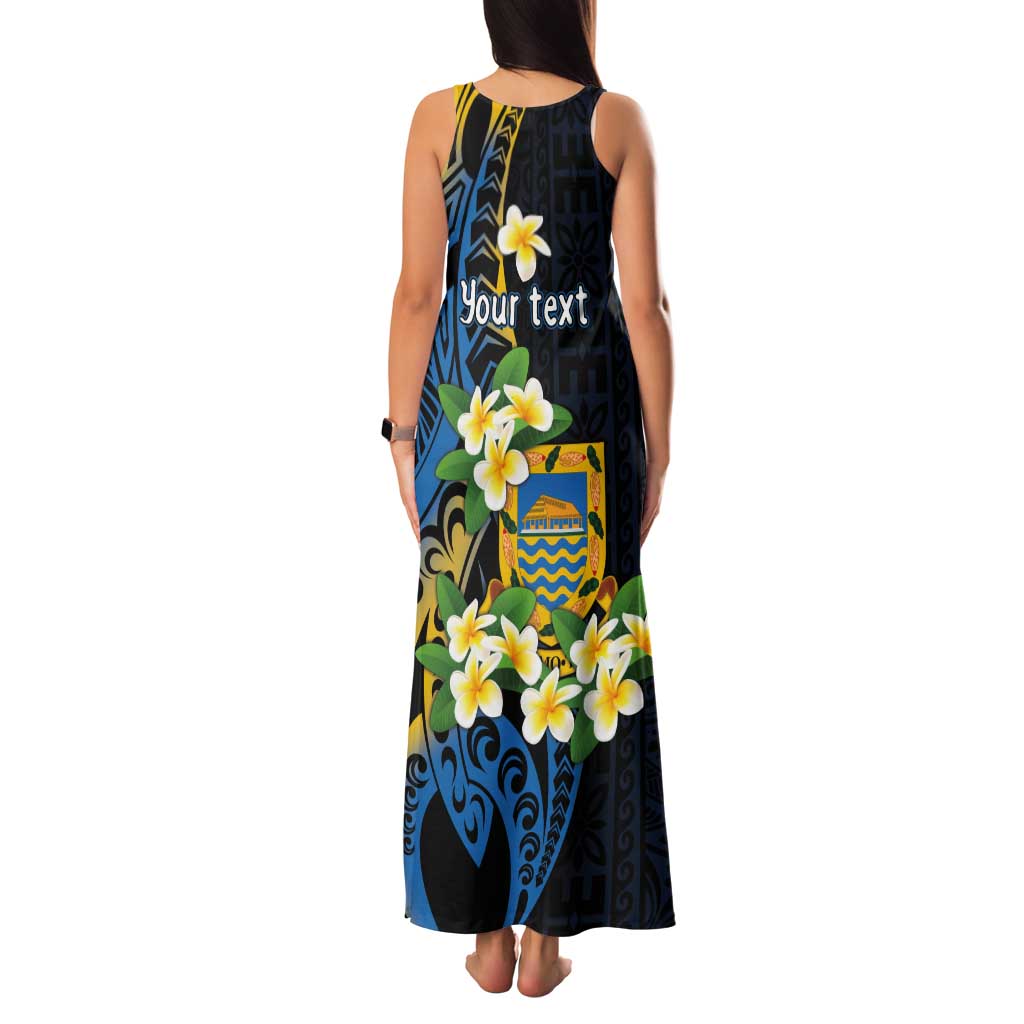 Personalised Tuvalu Beautiful Plumeria Flower Tank Maxi Dress LT9 - Polynesian Pride