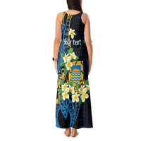 Personalised Tuvalu Beautiful Plumeria Flower Tank Maxi Dress LT9 - Polynesian Pride