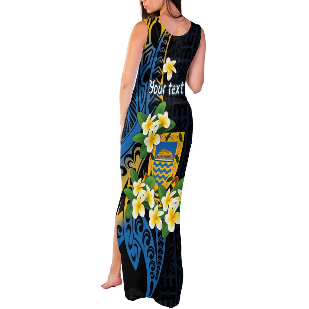 Personalised Tuvalu Beautiful Plumeria Flower Tank Maxi Dress LT9 - Polynesian Pride