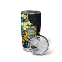 Personalised Tuvalu Beautiful Plumeria Flower Tumbler Cup LT9 - Polynesian Pride