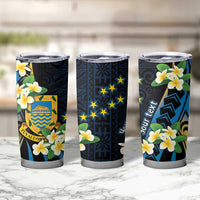 Personalised Tuvalu Beautiful Plumeria Flower Tumbler Cup LT9 - Polynesian Pride