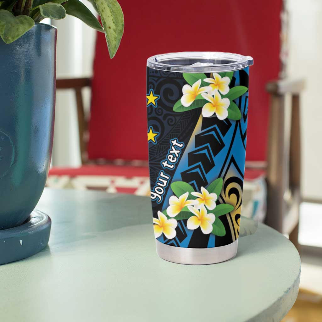 Personalised Tuvalu Beautiful Plumeria Flower Tumbler Cup LT9 - Polynesian Pride
