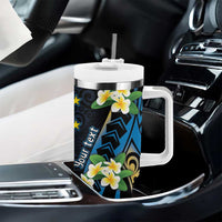 Personalised Tuvalu Beautiful Plumeria Flower Tumbler With Handle LT9 - Polynesian Pride