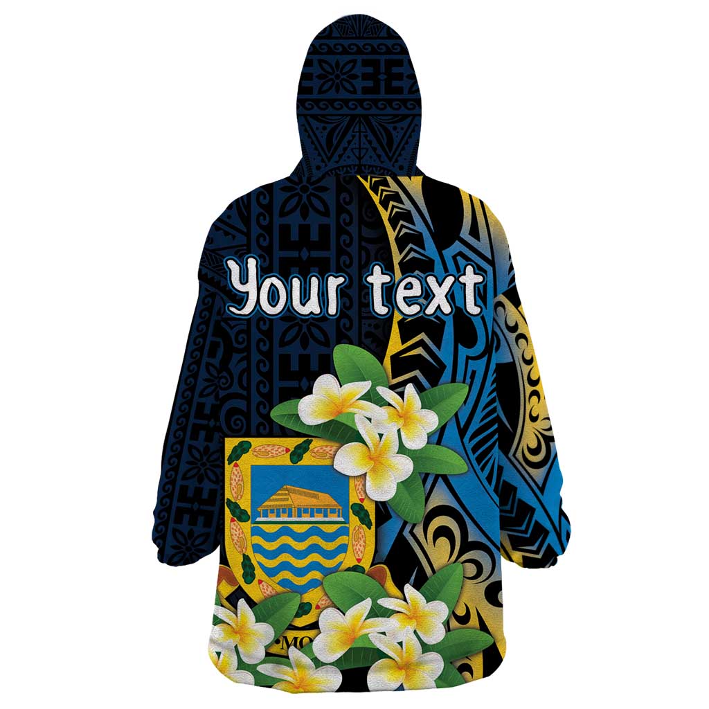Personalised Tuvalu Beautiful Plumeria Flower Wearable Blanket Hoodie LT9 - Polynesian Pride