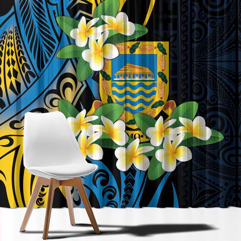 Personalised Tuvalu Beautiful Plumeria Flower Window Curtain LT9 - Polynesian Pride