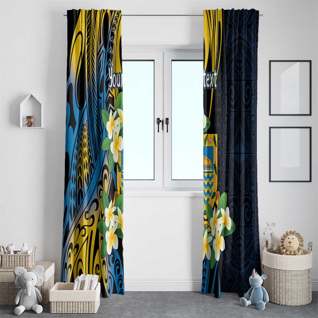 Personalised Tuvalu Beautiful Plumeria Flower Window Curtain LT9 - Polynesian Pride