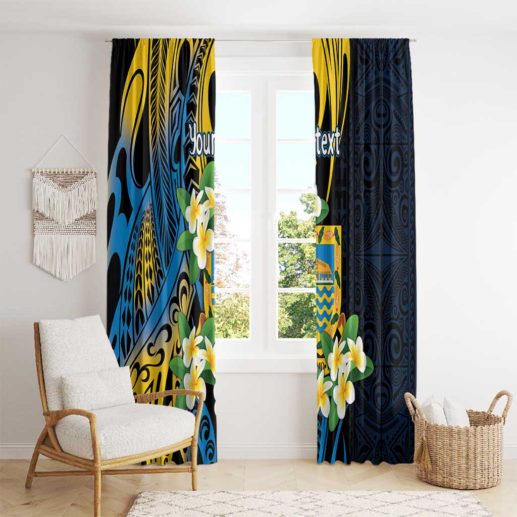 Personalised Tuvalu Beautiful Plumeria Flower Window Curtain LT9 - Polynesian Pride
