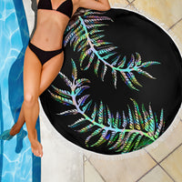 New Zealand Beach Blanket Aotearoa Silver Fern Mixed Papua Shell Green Vibe LT9 - Wonder Print Shop