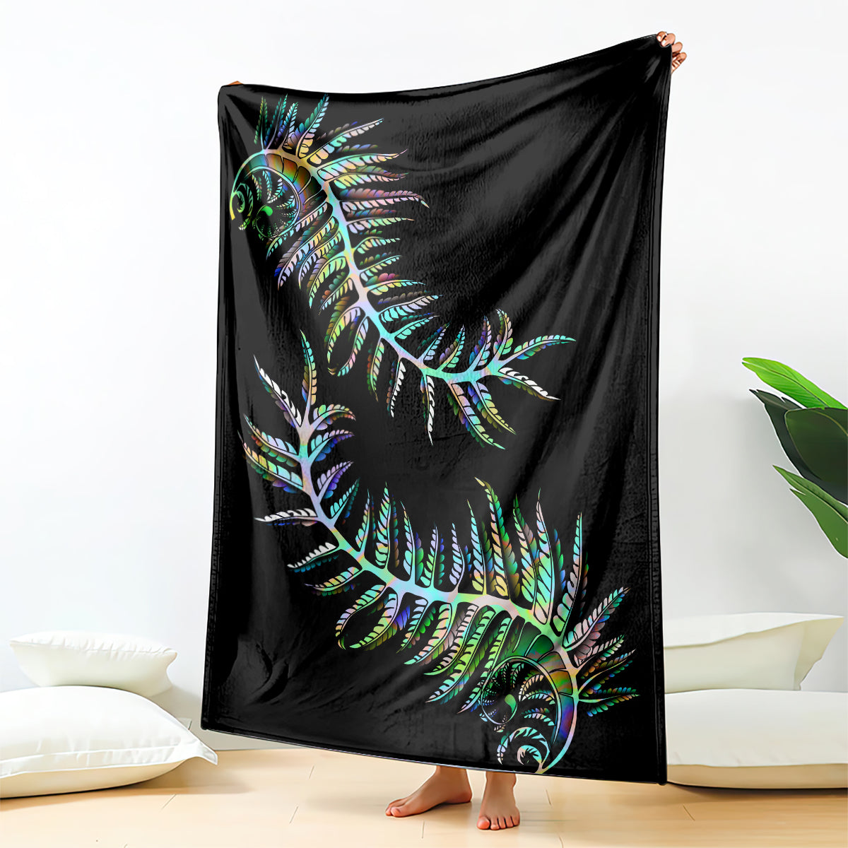 New Zealand Blanket Aotearoa Silver Fern Mixed Papua Shell Green Vibe LT9 Green - Polynesian Pride