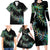 New Zealand Family Matching Long Sleeve Bodycon Dress and Hawaiian Shirt Aotearoa Silver Fern Mixed Papua Shell Green Vibe LT9 - Polynesian Pride