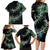 New Zealand Family Matching Long Sleeve Bodycon Dress and Hawaiian Shirt Aotearoa Silver Fern Mixed Papua Shell Green Vibe LT9 - Polynesian Pride