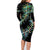 New Zealand Family Matching Long Sleeve Bodycon Dress and Hawaiian Shirt Aotearoa Silver Fern Mixed Papua Shell Green Vibe LT9 - Polynesian Pride