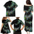 New Zealand Family Matching Puletasi Dress and Hawaiian Shirt Aotearoa Silver Fern Mixed Papua Shell Green Vibe LT9 - Polynesian Pride