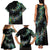 New Zealand Family Matching Tank Maxi Dress and Hawaiian Shirt Aotearoa Silver Fern Mixed Papua Shell Green Vibe LT9 - Polynesian Pride