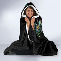 New Zealand Hooded Blanket Aotearoa Silver Fern Mixed Papua Shell Green Vibe LT9 - Polynesian Pride