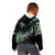 New Zealand Kid Hoodie Aotearoa Silver Fern Mixed Papua Shell Green Vibe LT9 - Polynesian Pride