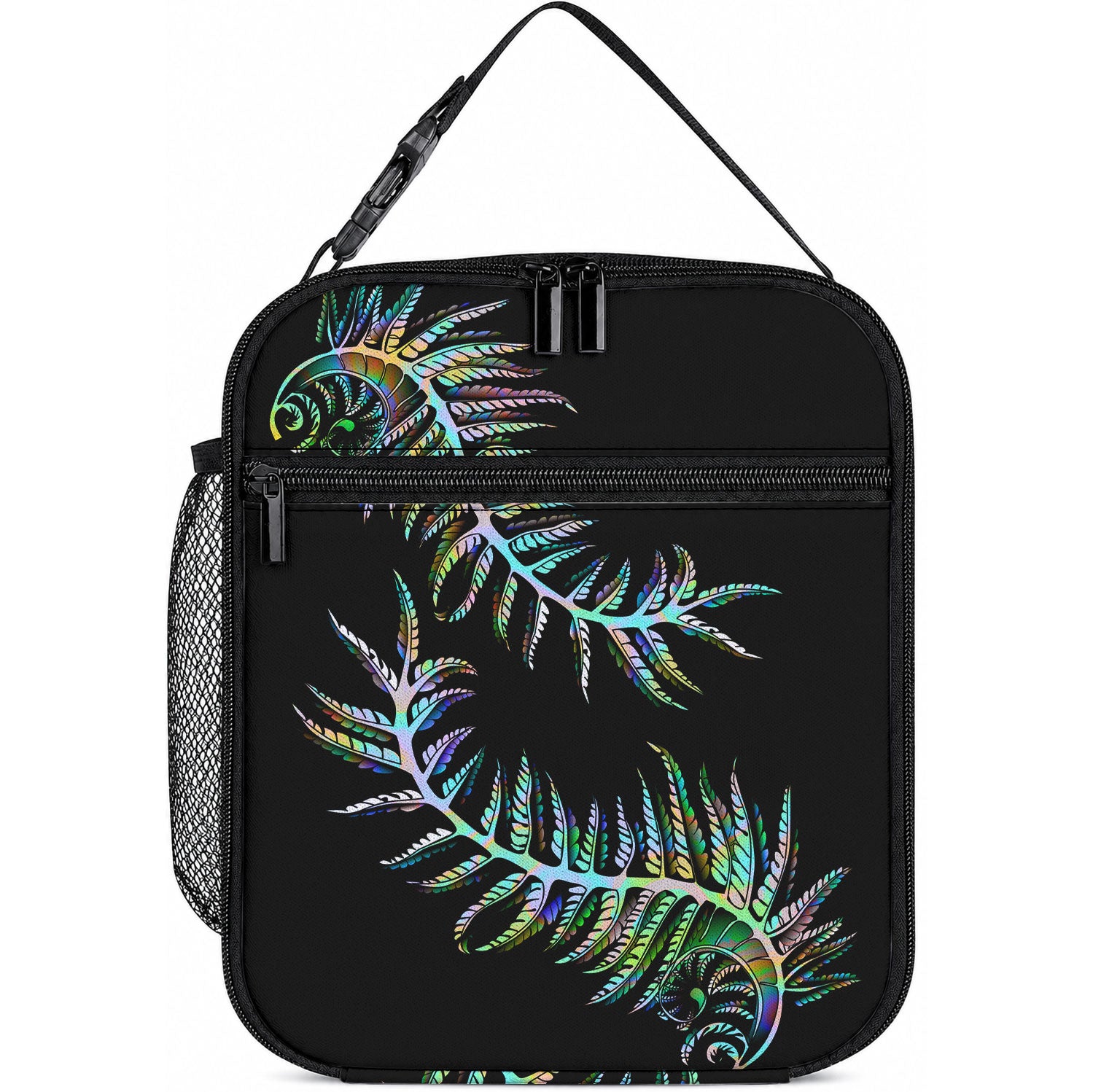New Zealand Lunch Bag Aotearoa Silver Fern Mixed Papua Shell Green Vibe LT9 10.2 × 8.3 × 4.3 inch Green - Polynesian Pride