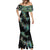 New Zealand Mermaid Dress Aotearoa Silver Fern Mixed Papua Shell Green Vibe LT9 - Polynesian Pride