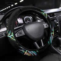 New Zealand Steering Wheel Cover Aotearoa Silver Fern Mixed Papua Shell Green Vibe LT9 Universal Fit Green - Polynesian Pride