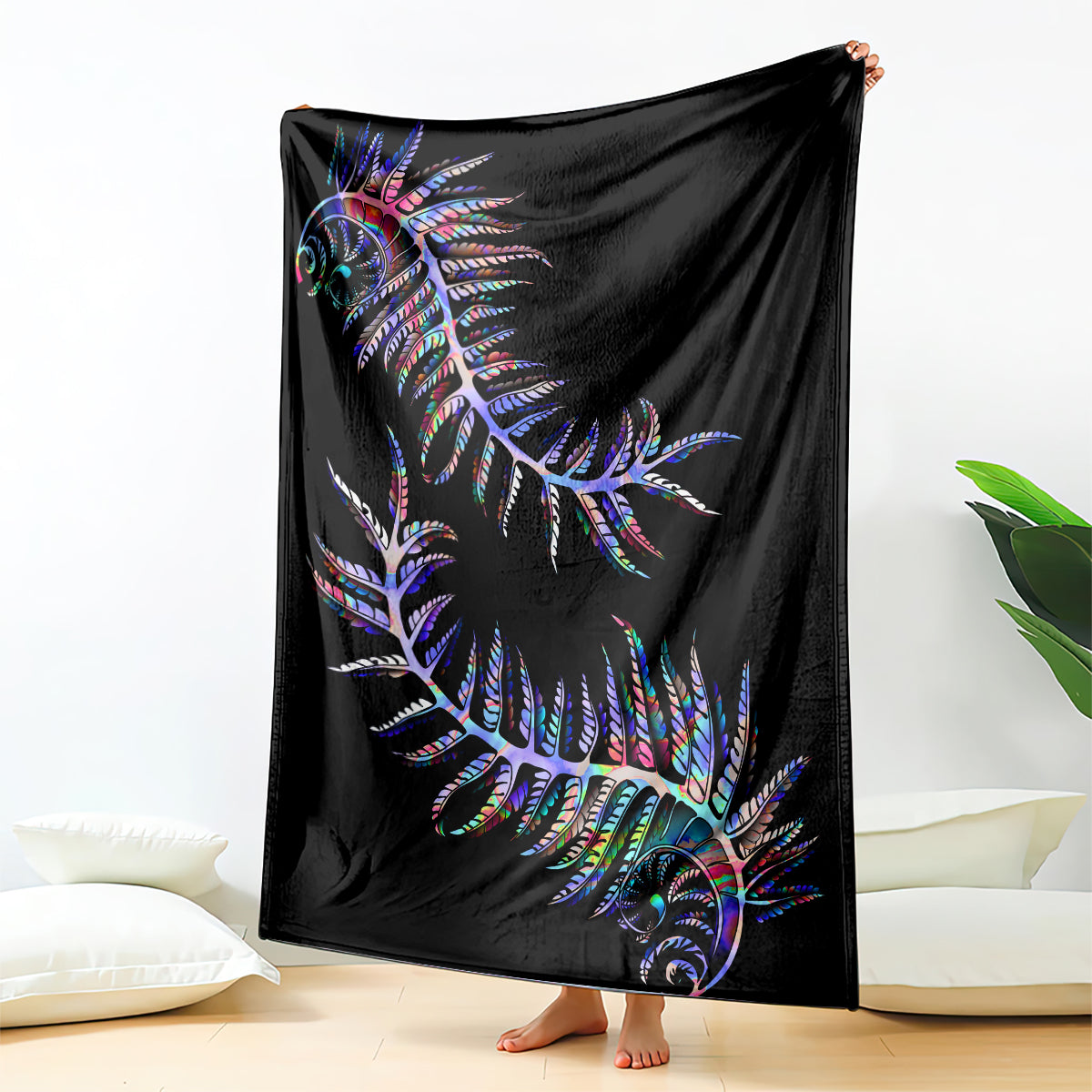 New Zealand Blanket Aotearoa Silver Fern Mixed Papua Shell Purple Vibe LT9 Purple - Polynesian Pride