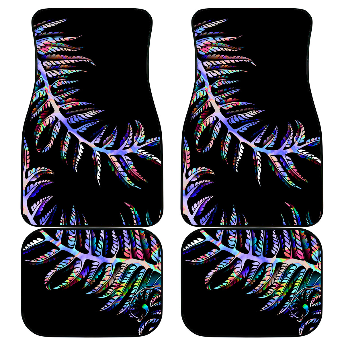 New Zealand Car Mats Aotearoa Silver Fern Mixed Papua Shell Purple Vibe LT9 Purple - Polynesian Pride