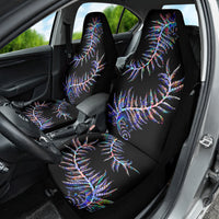 New Zealand Car Seat Cover Aotearoa Silver Fern Mixed Papua Shell Purple Vibe LT9 - Polynesian Pride