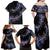 New Zealand Family Matching Off Shoulder Maxi Dress and Hawaiian Shirt Aotearoa Silver Fern Mixed Papua Shell Purple Vibe LT9 - Polynesian Pride