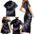 New Zealand Family Matching Short Sleeve Bodycon Dress and Hawaiian Shirt Aotearoa Silver Fern Mixed Papua Shell Purple Vibe LT9 - Polynesian Pride