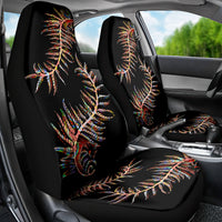 New Zealand Car Seat Cover Aotearoa Silver Fern Mixed Papua Shell Red Vibe LT9 - Polynesian Pride