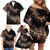 New Zealand Family Matching Off Shoulder Short Dress and Hawaiian Shirt Aotearoa Silver Fern Mixed Papua Shell Red Vibe LT9 - Polynesian Pride