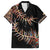 New Zealand Family Matching Off Shoulder Short Dress and Hawaiian Shirt Aotearoa Silver Fern Mixed Papua Shell Red Vibe LT9 Dad's Shirt - Short Sleeve Red - Polynesian Pride