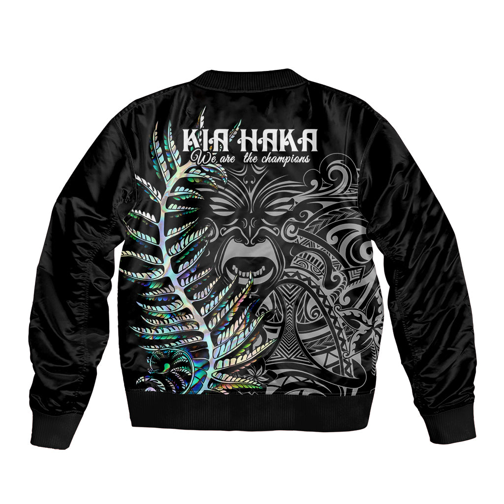 New Zealand Rugby Bomber Jacket NZ Black Fern Champions History With Papua Shell LT9 - Polynesian Pride