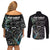 New Zealand Rugby Couples Matching Off Shoulder Short Dress and Long Sleeve Button Shirt NZ Black Fern Champions History With Papua Shell LT9 - Polynesian Pride