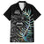 New Zealand Rugby Family Matching Long Sleeve Bodycon Dress and Hawaiian Shirt NZ Black Fern Champions History With Papua Shell LT9 Dad's Shirt - Short Sleeve Black - Polynesian Pride