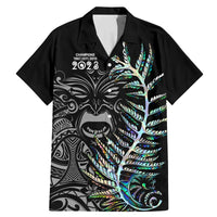 New Zealand Rugby Family Matching Mermaid Dress and Hawaiian Shirt NZ Black Fern Champions History With Papua Shell LT9 Dad's Shirt - Short Sleeve Black - Polynesian Pride